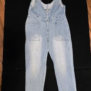 Y2K Vintage Women’s Denim Overalls Romper Front Pockets Small Sz 11 Blue Jean
